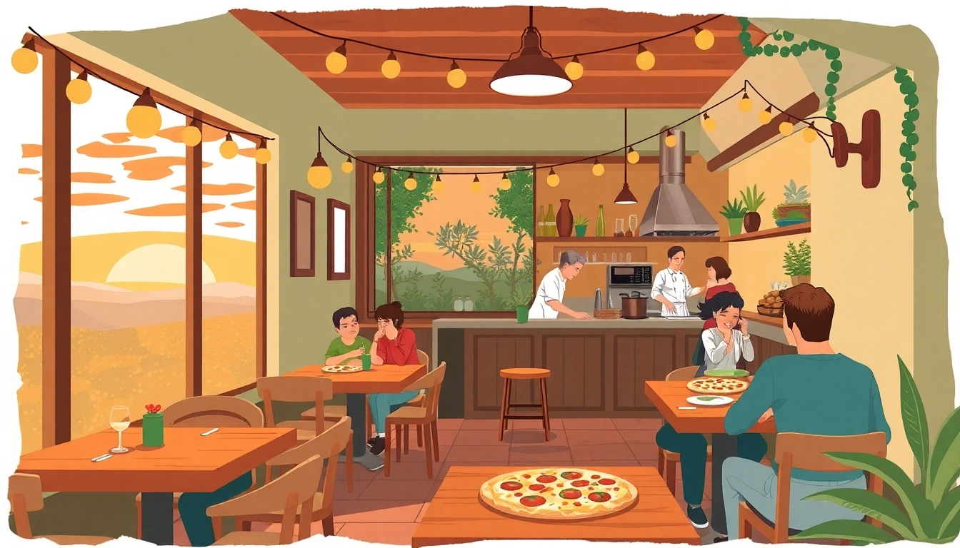 Enjoying freshly baked pizza at Pizzeria in Sinn with friends.