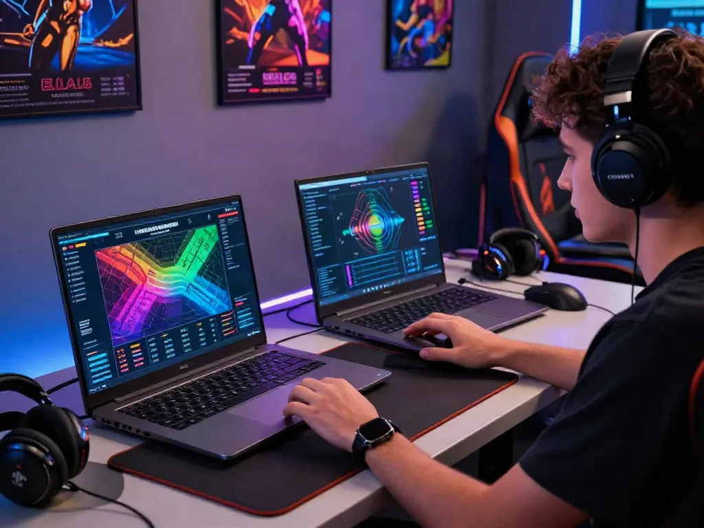 Player experiencing thrilling sports betting at sv 88 on a laptop with vibrant gaming graphics.