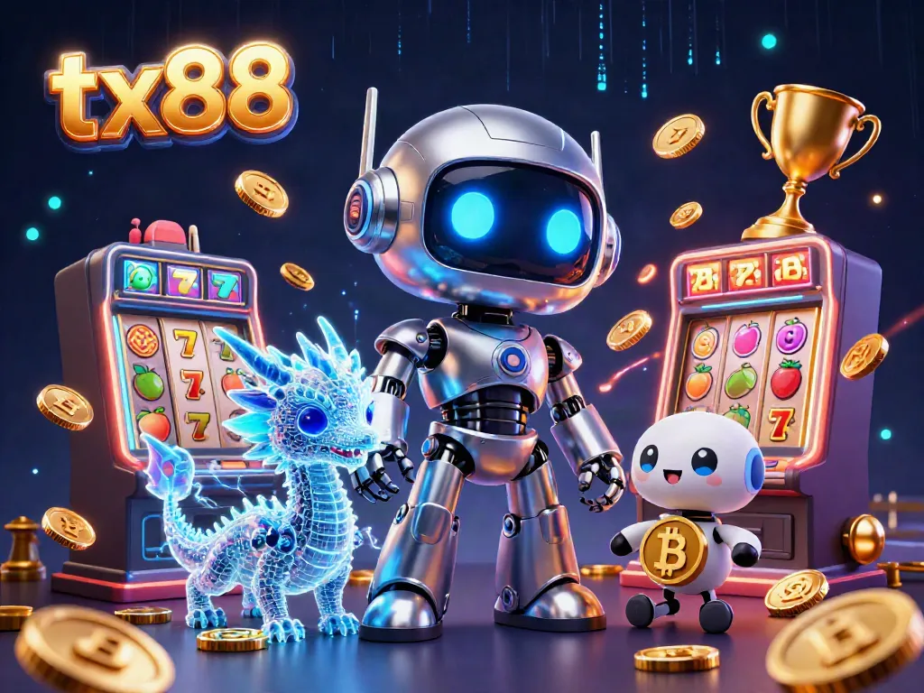 Play engaging slot games and win with tx88's vibrant, dynamic 3D casino illustration.