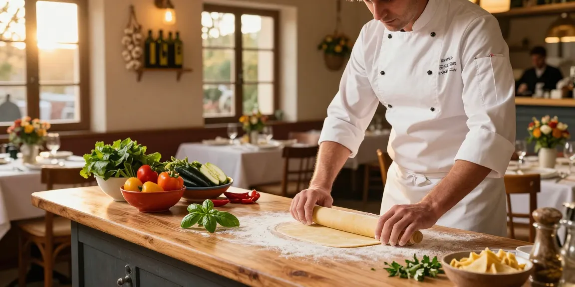 Delicious Italian cooking scene featuring authentic dishes with pg soft style pasta preparation