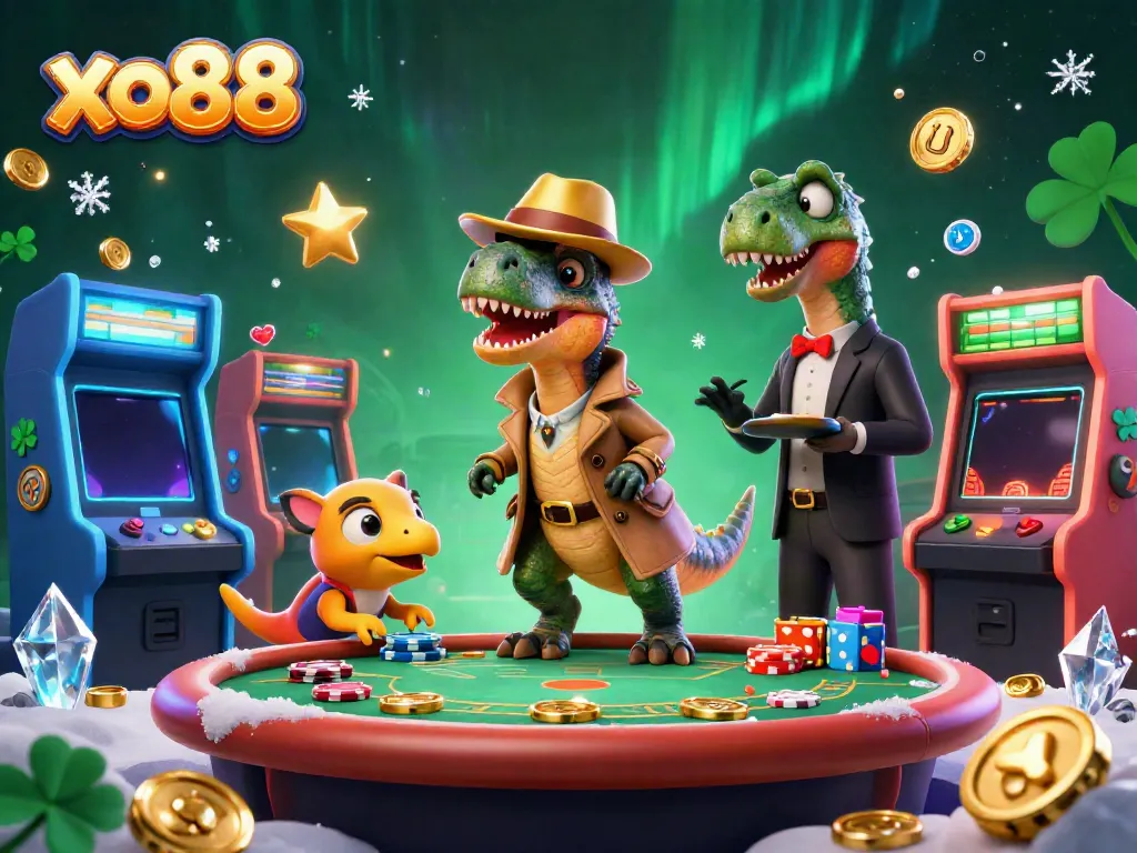Experience thrilling blackjack action with the velociraptor card counter at xo88, amidst colorful gaming ambiance.
