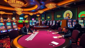 Experience the excitement of gaming at bdtk1 org with players at a luxurious casino table.