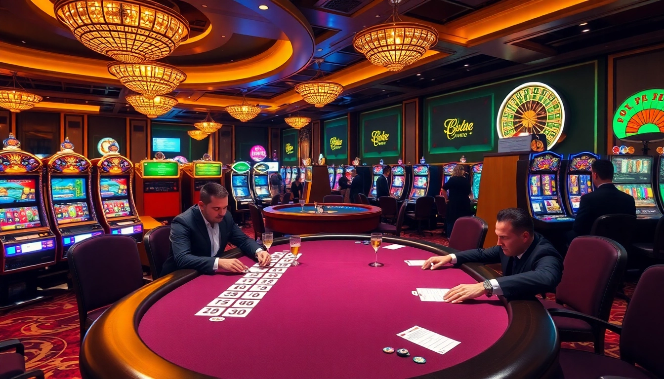 Experience the excitement of gaming at bdtk1 org with players at a luxurious casino table.