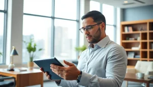 Headhunter Ingenieure bewertet Bewerberprofile in einem modernen Büro.