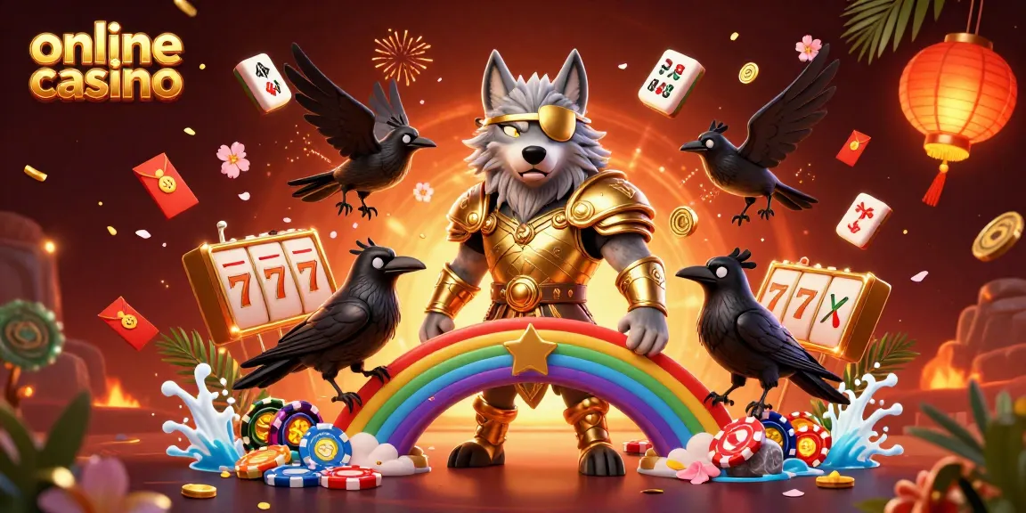Engage with the excitement of online casino gaming featuring Odin and his ravens amidst colorful symbols.